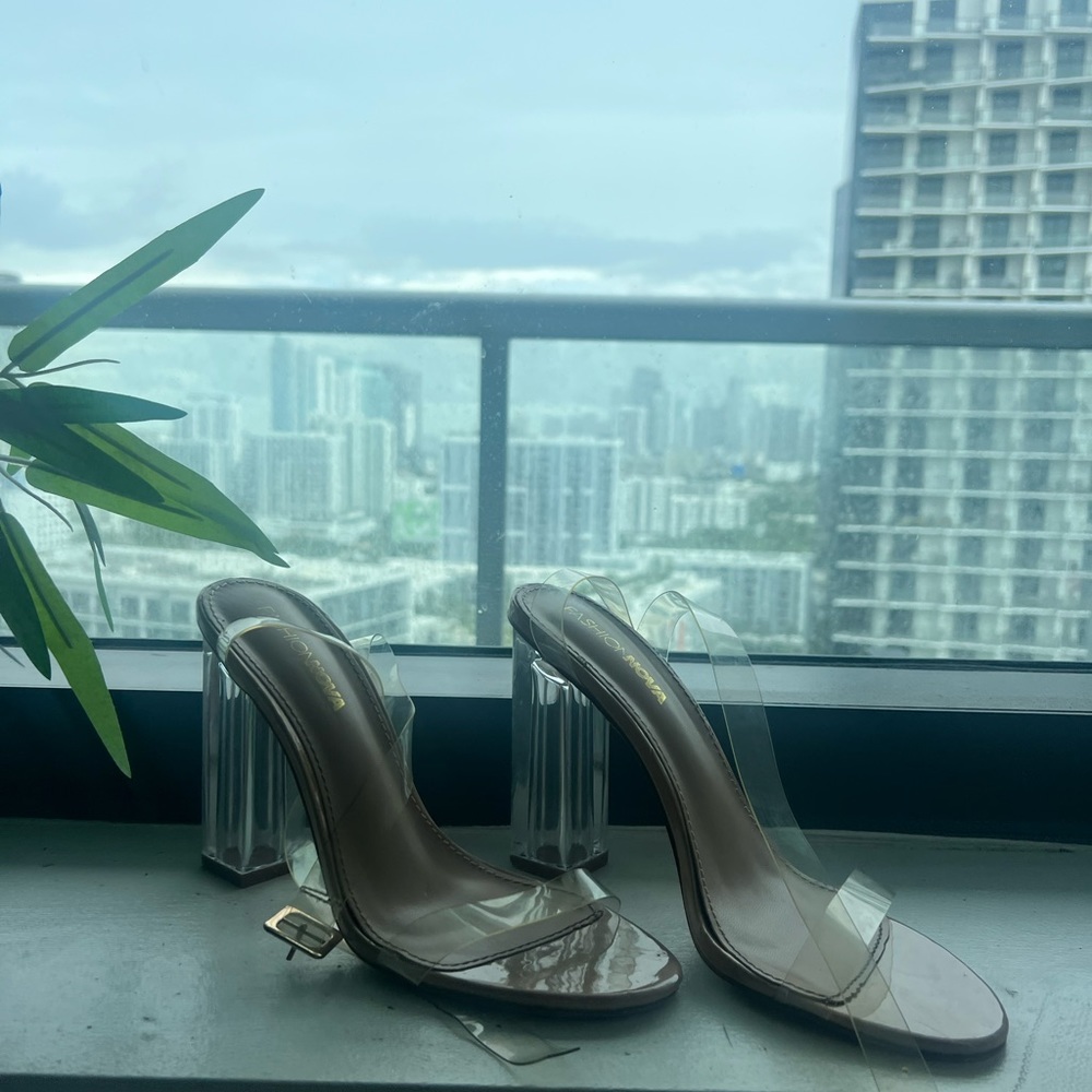 Clear heels fashion nova